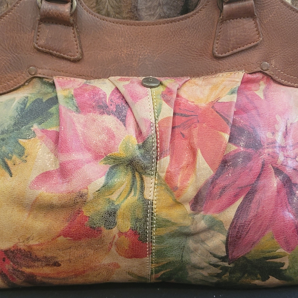 Floral Leather Handbag